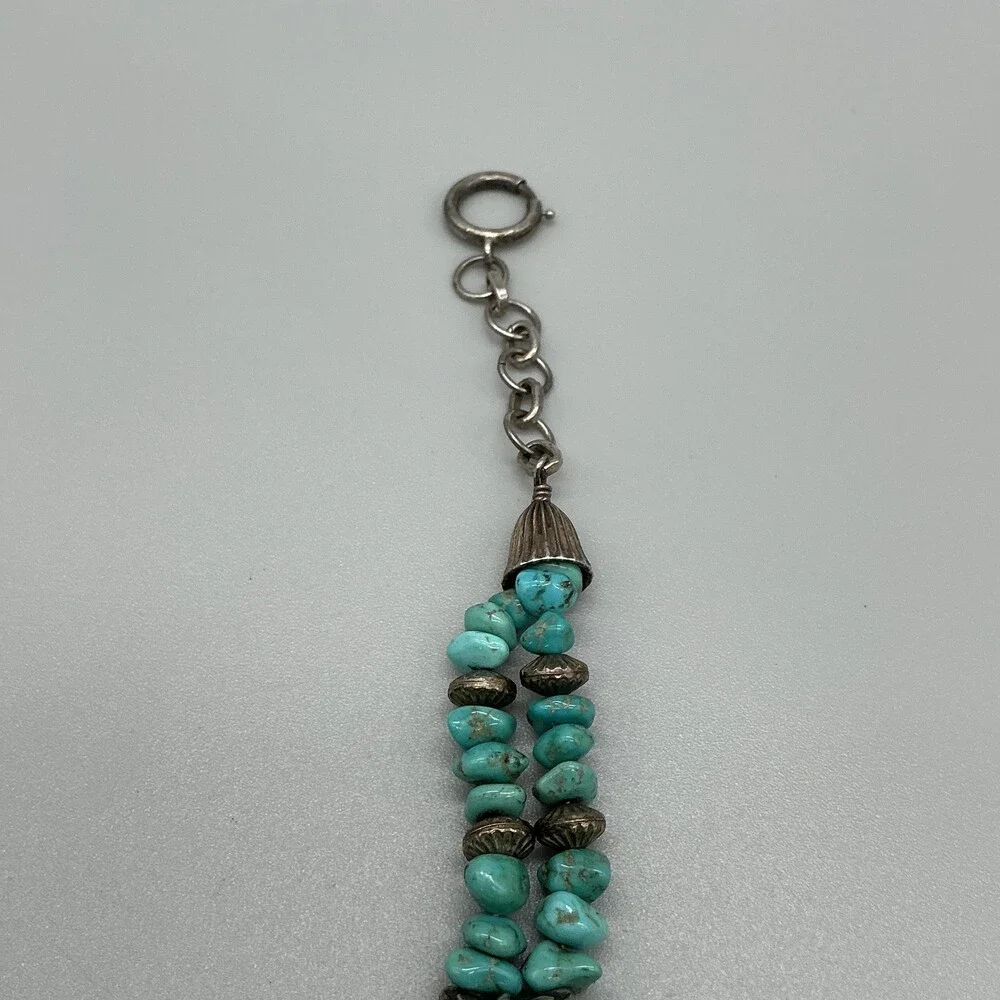 Eddie Bauer V173 Womens Watch 27mm Turquoise Beaded 925 Bracelet New Battery